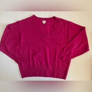 A New Day Pink V-Neck Pullover Sweater Medium